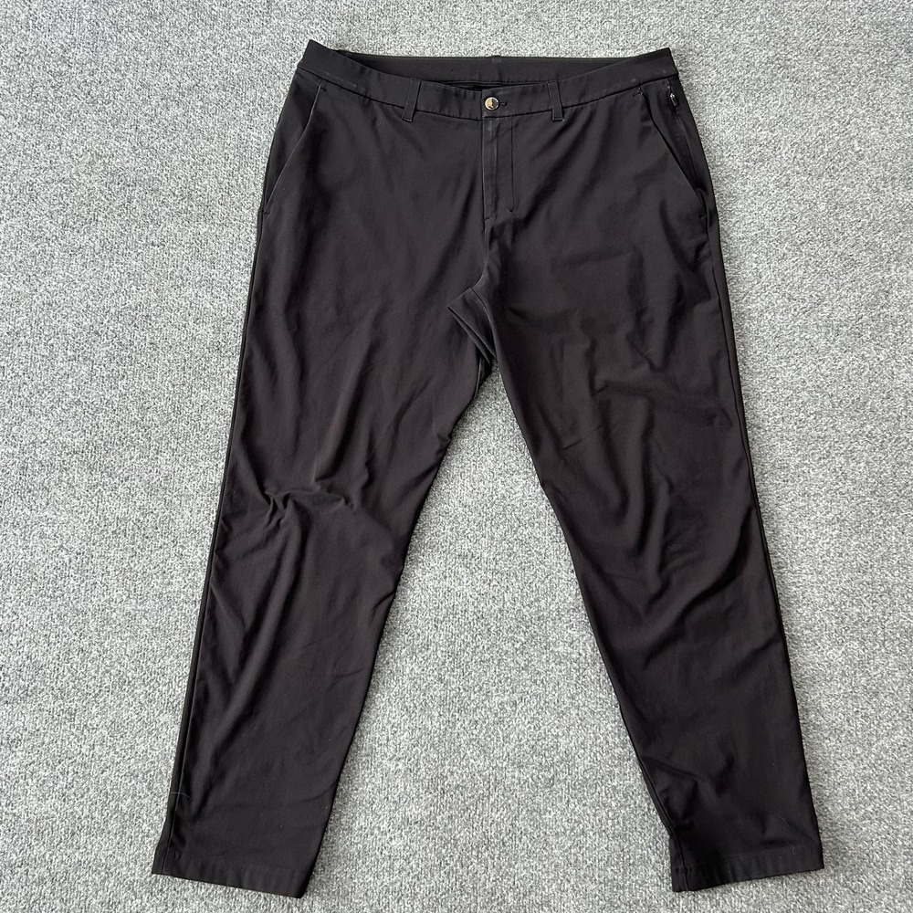 Lululemon Pants Mens 36x28 Black‎ Chino Casual Stretch Golf Zip Pocket Athletic